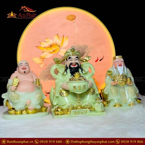 tuong than tai tho dia da cao cap xanh ngoc bo 3 ong t016 3