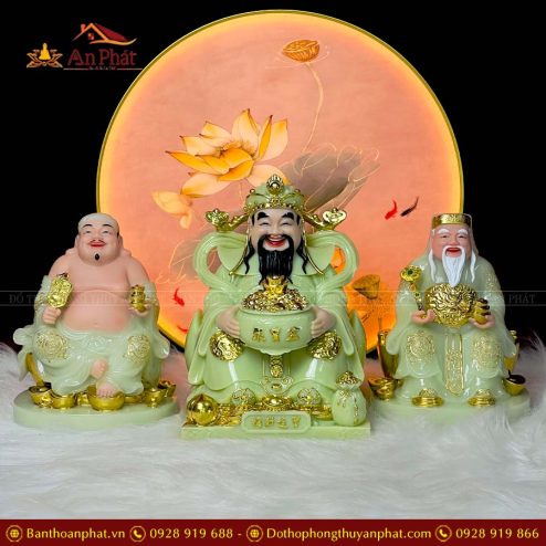 tuong than tai tho dia da cao cap xanh ngoc bo 3 ong t016 5