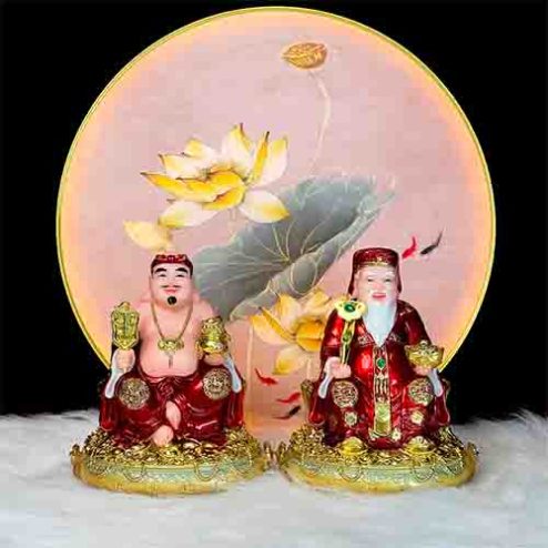 Tượng Thần Tài Thổ Địa Đỏ Cao Cấp Nhập Khẩu Bộ 2 Ông T071