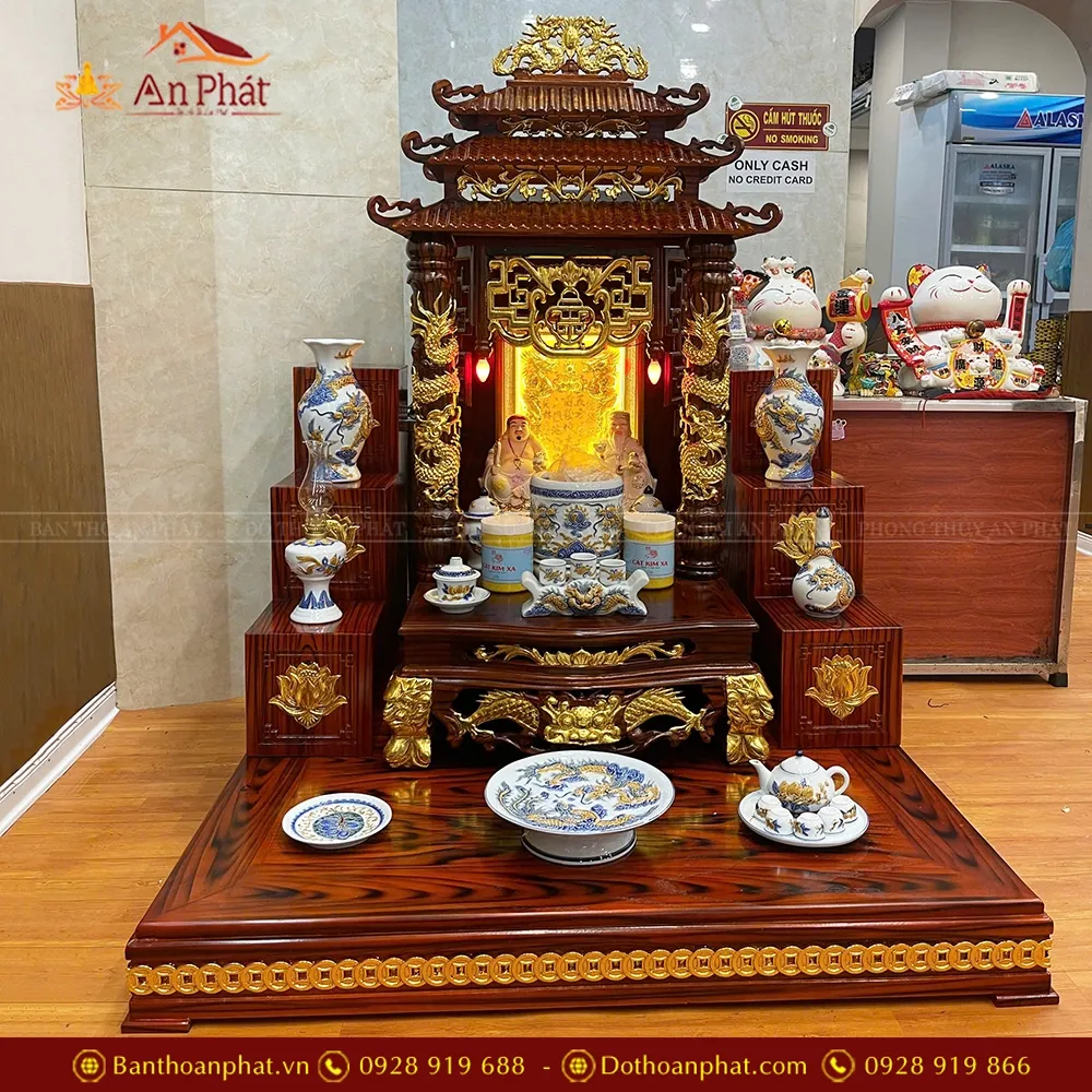 Ban Thần Tài Đẹp 3 Mái Đồ Thờ Men Rạn TT863 11 Ban Thần Tài Đẹp 3 Mái Đồ Thờ Men Rạn TT863