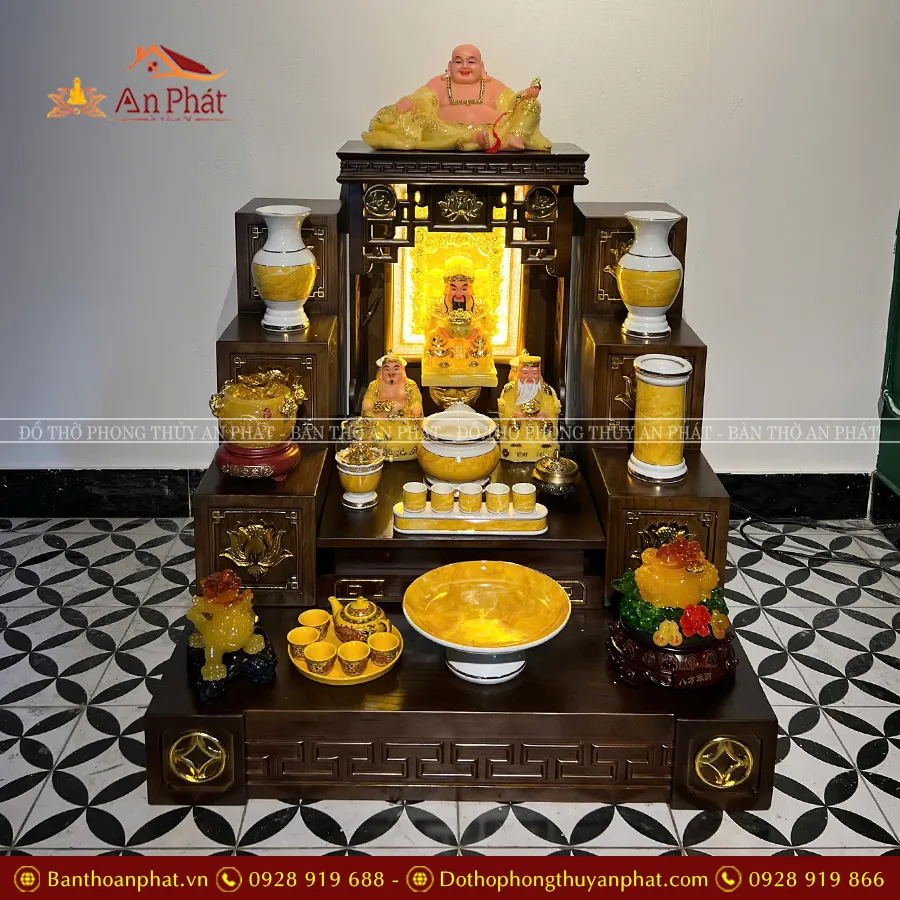 Bàn Thờ Thần Tài Ông Địa Đủ Đồ Thờ TT867 9 Bàn Thờ Thần Tài Ông Địa Đủ Đồ Thờ TT867