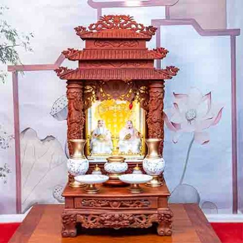 Bàn Thờ Thần Tài Thổ Địa Gỗ Hương Đồ Thờ Nhập Khẩu TT1837