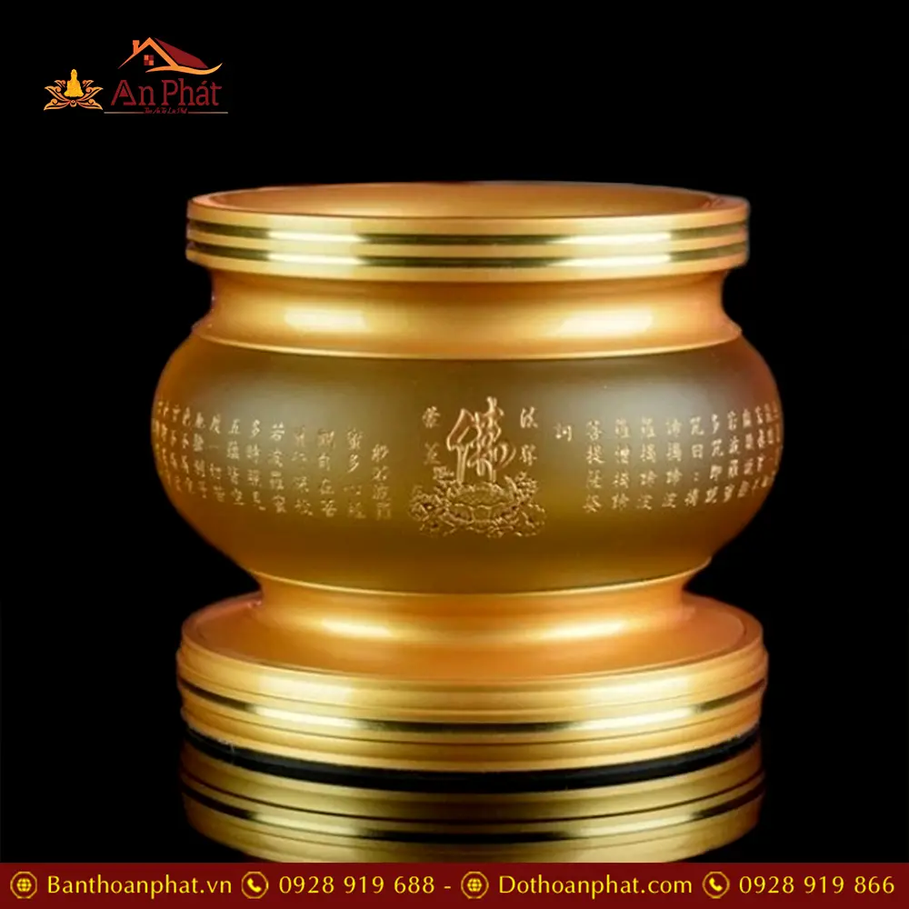 Bát Hương Lưu Ly Tâm Kinh Khắc Chìm Hoa Sen Chữ Phật DT300 17 Bát Hương Lưu Ly Tâm Kinh Khắc Chìm Hoa Sen Chữ Phật DT300