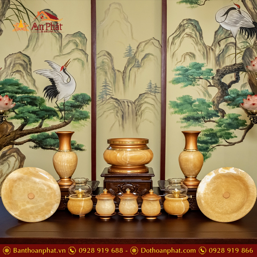 Bộ Đồ Thờ Đá Ngọc Hoàng Long Nhập Khẩu BDT001 13 Bộ Đồ Thờ Đá Ngọc Hoàng Long Nhập Khẩu BDT001