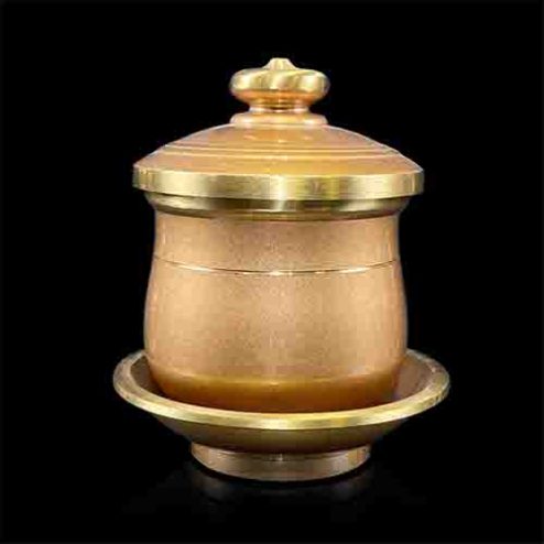 Chóe Thờ Đồng Vàng Hoa Sen Mẫu Trơn DT219
