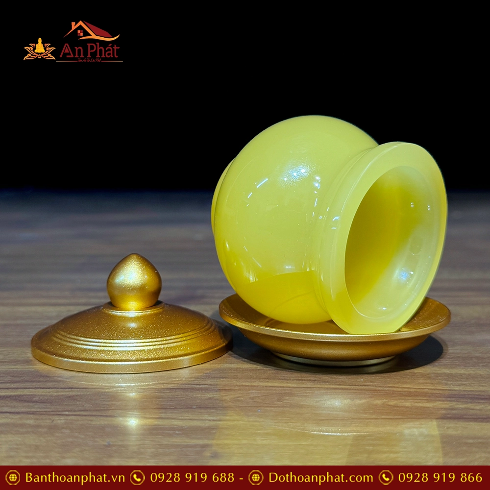 Chóe Thờ Ngọc Bọc Đồng Màu Thạch Anh DT207 9 Chóe Thờ Ngọc Bọc Đồng Màu Thạch Anh DT207