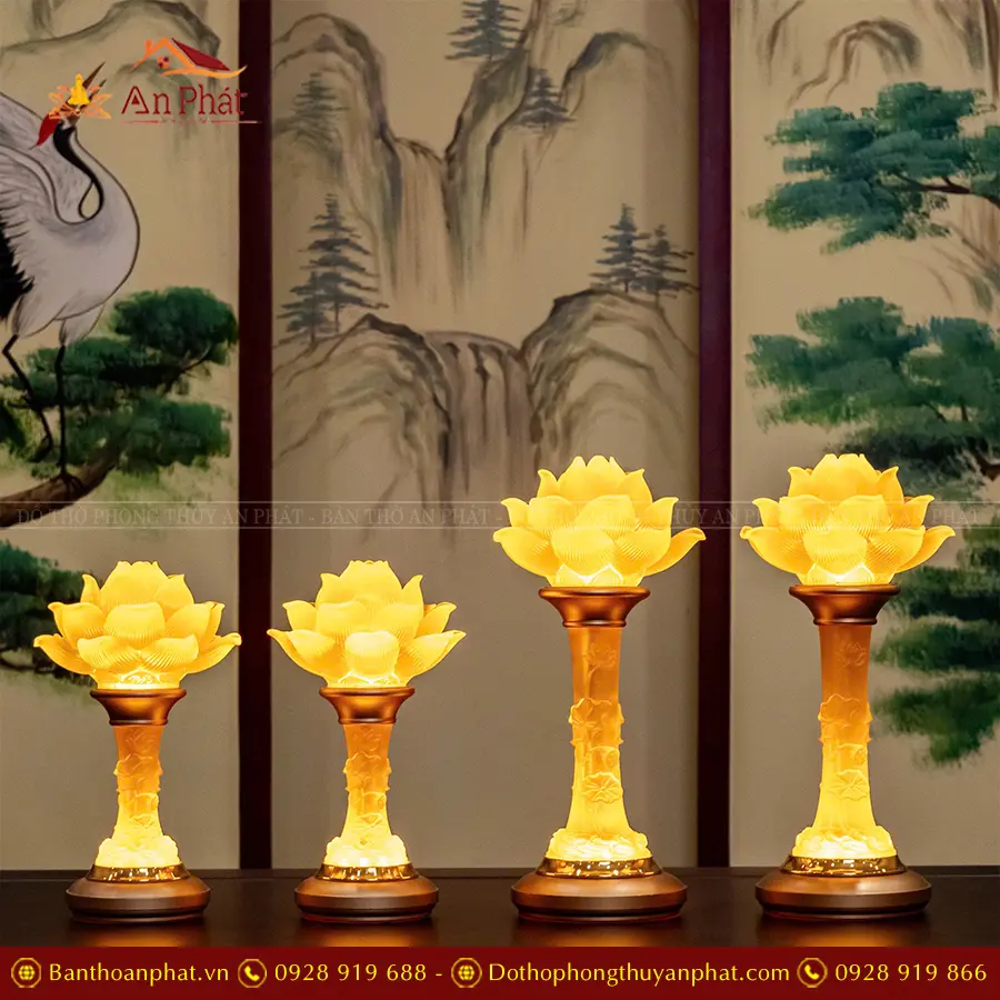Đèn thờ điện 1 bông lưu ly thân sáng DTD1327 An Phát Đèn thờ điện 1 bông lưu ly thân sáng DTD1327 An Phát