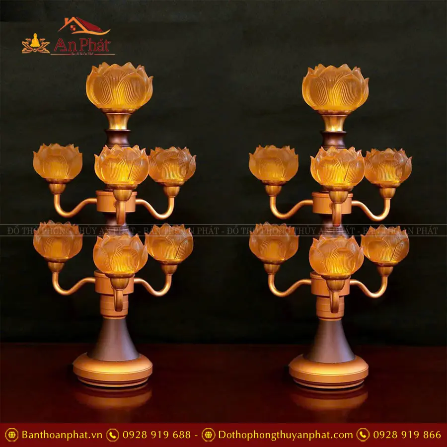Đèn thờ điện 19 Bông Hoa Sen Lưu ly DTD1336 5 Đèn thờ điện 7 Bông Hoa Sen Lưu ly DT1336 An Phát