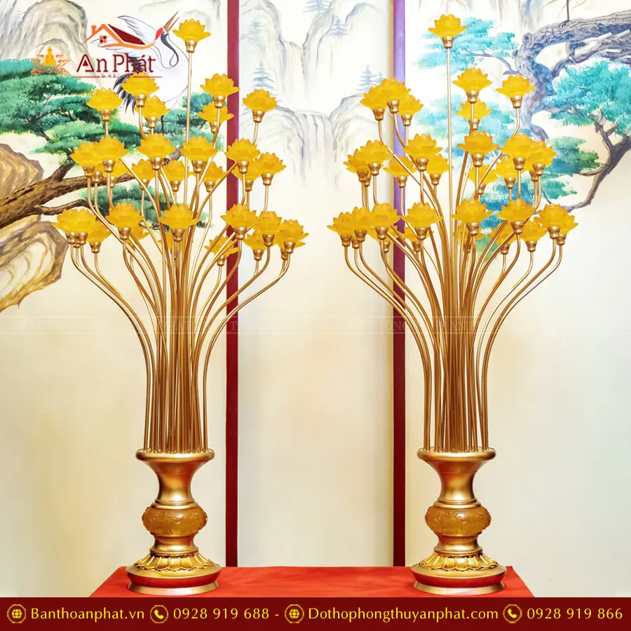 Đèn thờ điện 33 bông chùm thân sáng DTD1328 An Phát Đèn thờ điện 33 bông chùm thân sáng DTD1328 An Phát