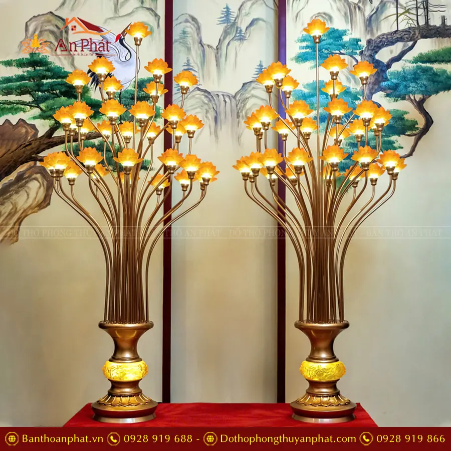 Đèn thờ điện 33 bông chùm thân sáng DTD1328 13 Đèn thờ cúng bằng điện nhập khẩu Đài Loan cao cấp