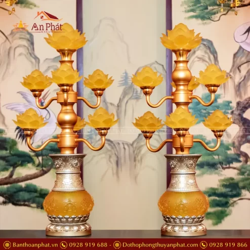 Đèn thờ điện lưu ly nhiều bông cao cấp DTD1306 An Phát