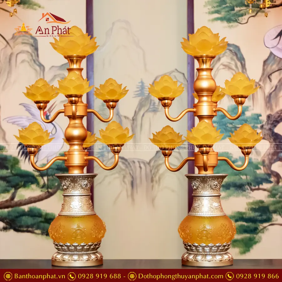 Đèn thờ điện lưu ly nhiều bông cao cấp DT1306 11 Đèn thờ điện lưu ly nhiều bông cao cấp DT1306 An Phát