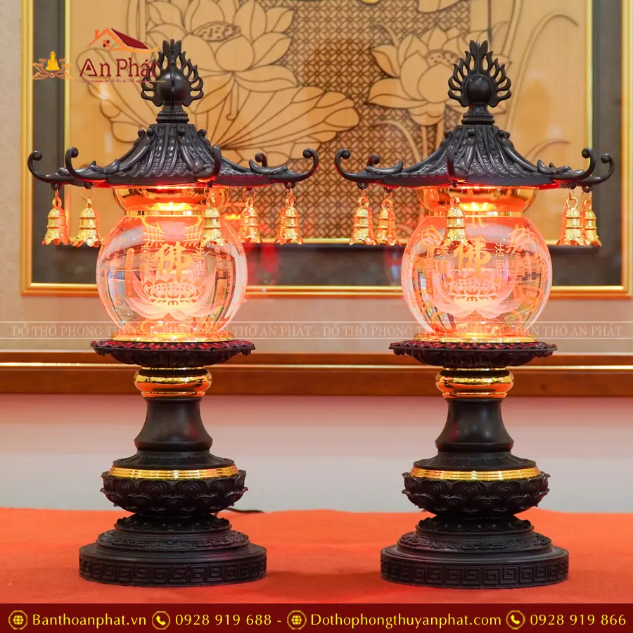 Đèn thờ điện pha lê chữ Phật mái chùa DT1314 11 Đèn thờ điện pha lê chữ Phật mái chùa DT1314 An Phát