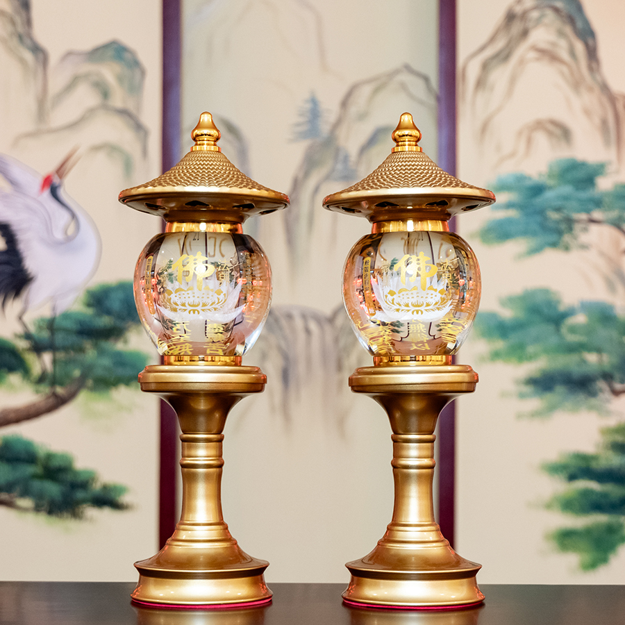 Đèn thờ điện pha lê oval thân hợp kim DTD1303 An Phát