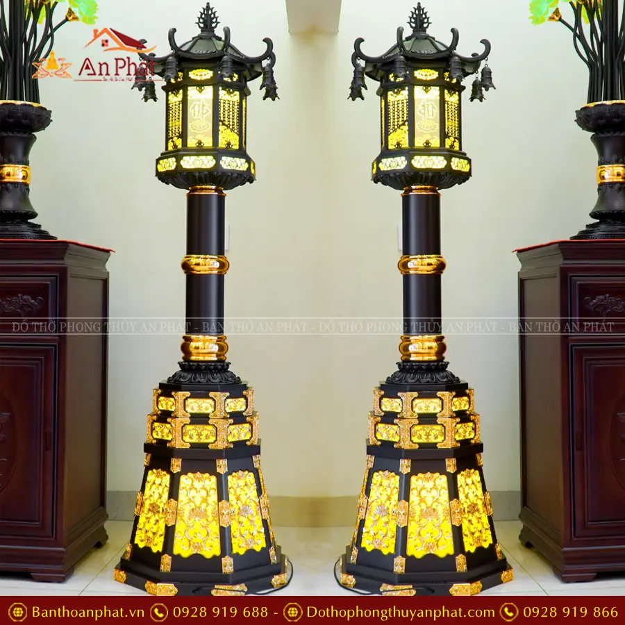 Đèn thờ điện Phật Quang trụ đồng DTD1315 An Phát Đèn thờ điện Phật Quang trụ đồng DTD1315 An Phát