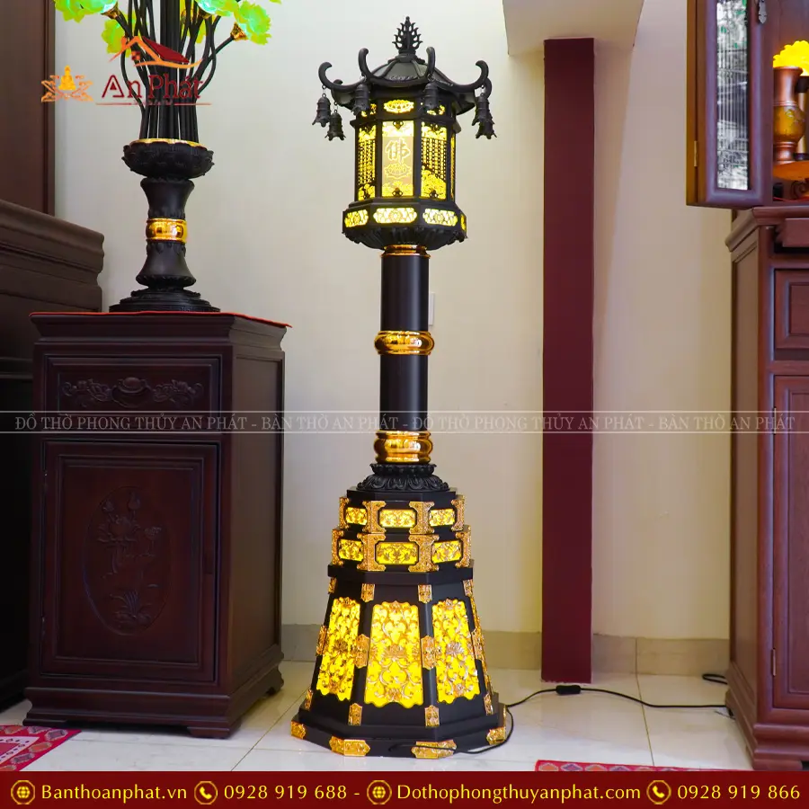Đèn thờ điện Phật Quang trụ đồng DTD1315 13 Đèn thờ bằng điện Phật Quang cao cấp nhập khẩu