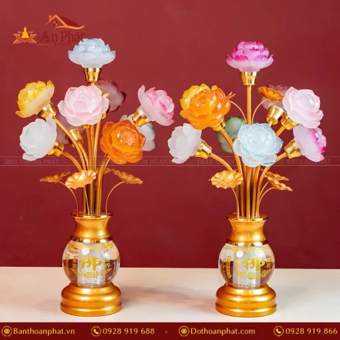 Đèn thờ lưu ly bình thủy tinh DTD1308 An Phát