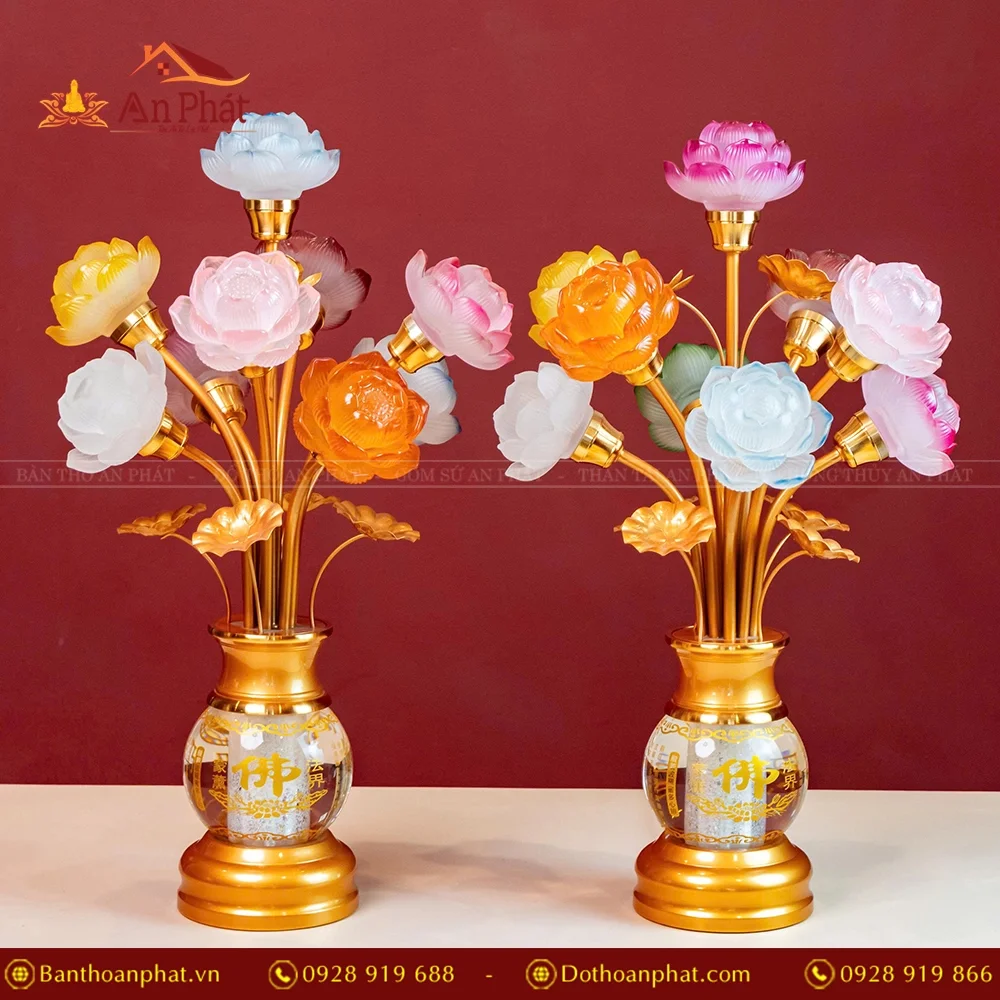Đèn thờ lưu ly bình thủy tinh DTD1308 An Phát