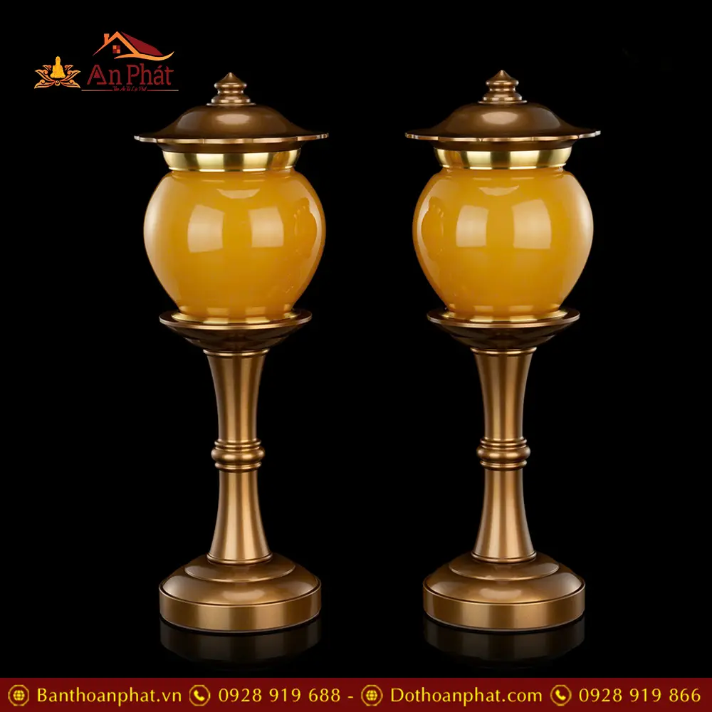 Đèn Thờ Ngọc Viền Đồng Thạch Anh DTD1357 19 Đèn Thờ Ngọc Viền Đồng Thạch Anh DTD1357