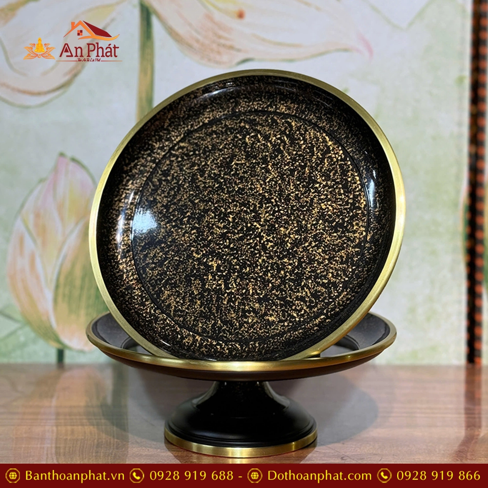 Mâm Bồng Đồng Vân Đá Đen DT274 13 Mâm Bồng Đồng Vân Đá Đen DT274