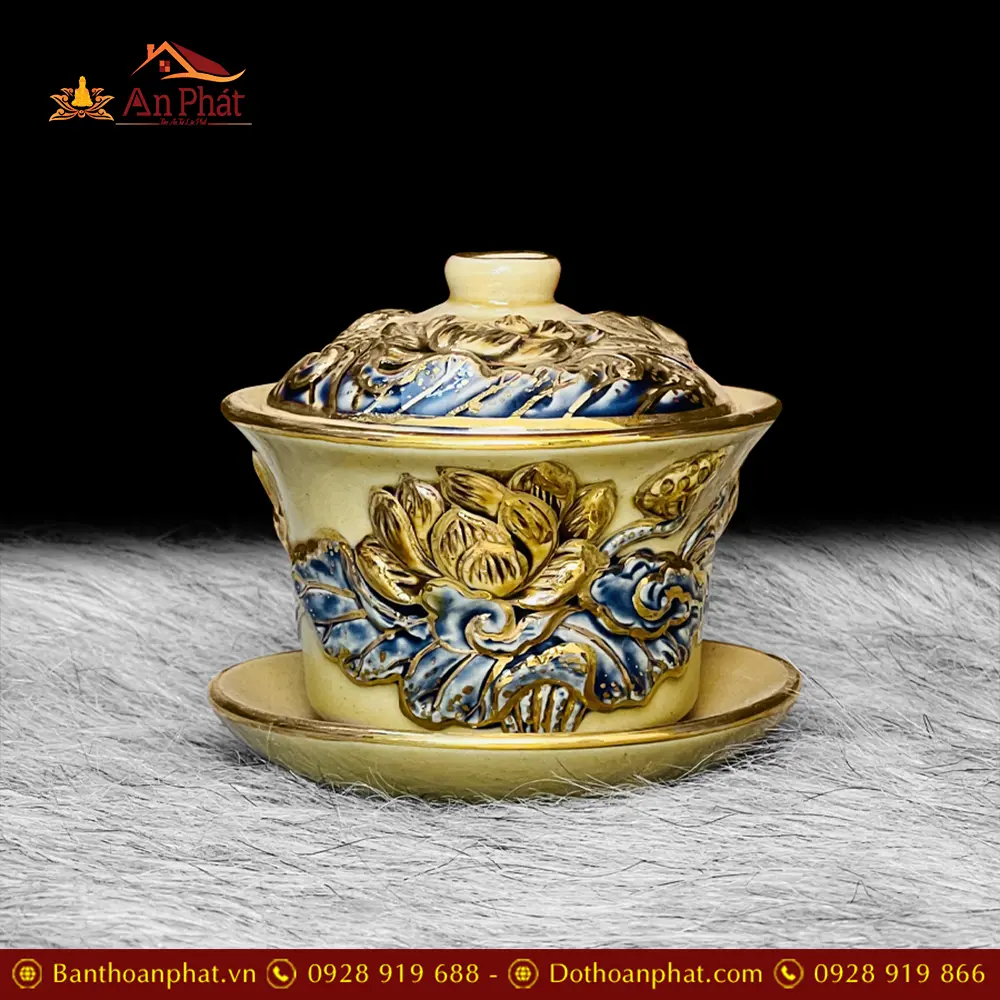Bát Sâm Thờ Hoàng Thổ Gốm Bát Tràng Vẽ Vàng DT651 5 Bát Sâm Thờ Hoàng Thổ Gốm Bát Tràng Vẽ Vàng DT651