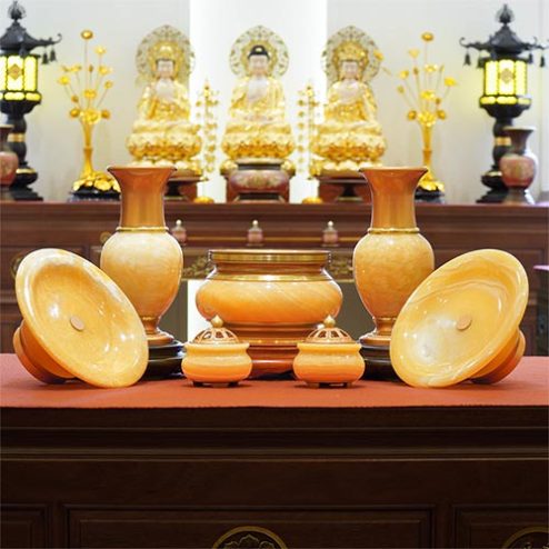 Bộ Đồ Thờ Đá Ngọc Viền Đồng Cao Cấp Nhập Khẩu BDT084