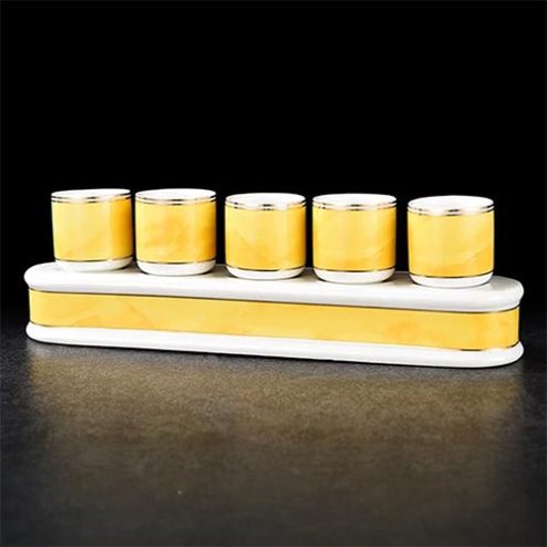 Chén Nước Thờ Sứ Giả Đá Vàng Nhập Khẩu DT533