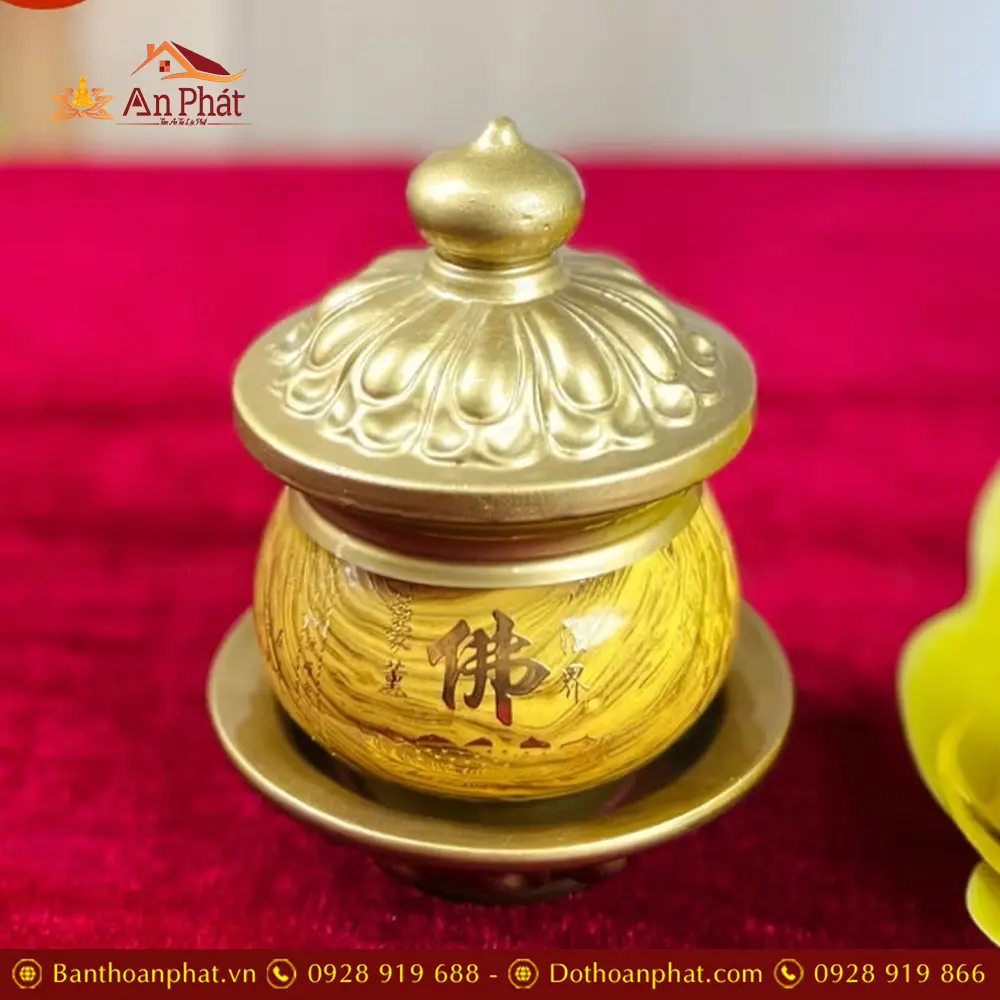 Choé Thờ Sứ Bát Nhã Tâm Kinh Vàng Chữ Phật DT629 7 Choé Thờ Sứ Bát Nhã Tâm Kinh Vàng Chữ Phật DT629
