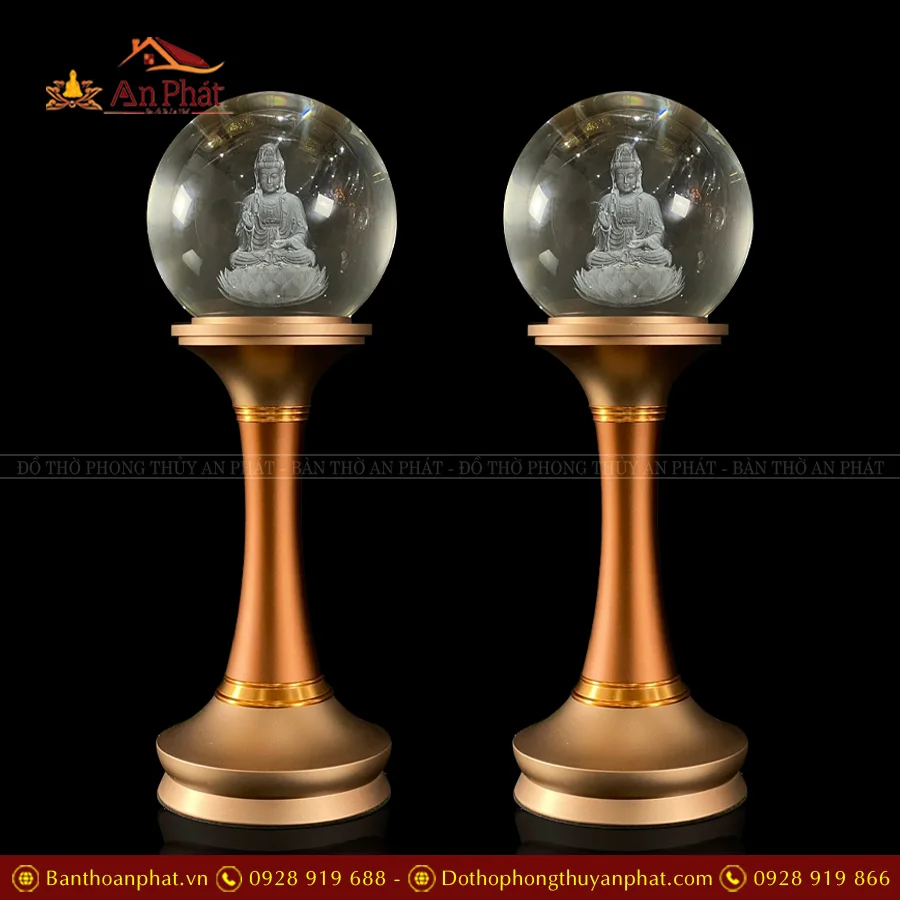 Đèn thờ điện cầu thân đồng nhiều mẫu DTD1399 18 Đèn thờ điện cầu thân đồng mẫu Quan Âm