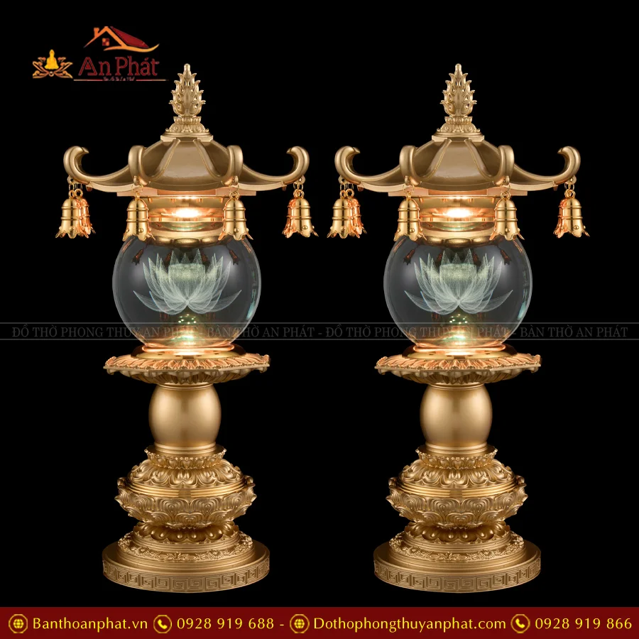 Đèn thờ điện đồng cao cấp hình cầu pha lê DTD1431 9 Đèn thờ điện đồng cao cấp hình cầu pha lê DTD1431 An Phát