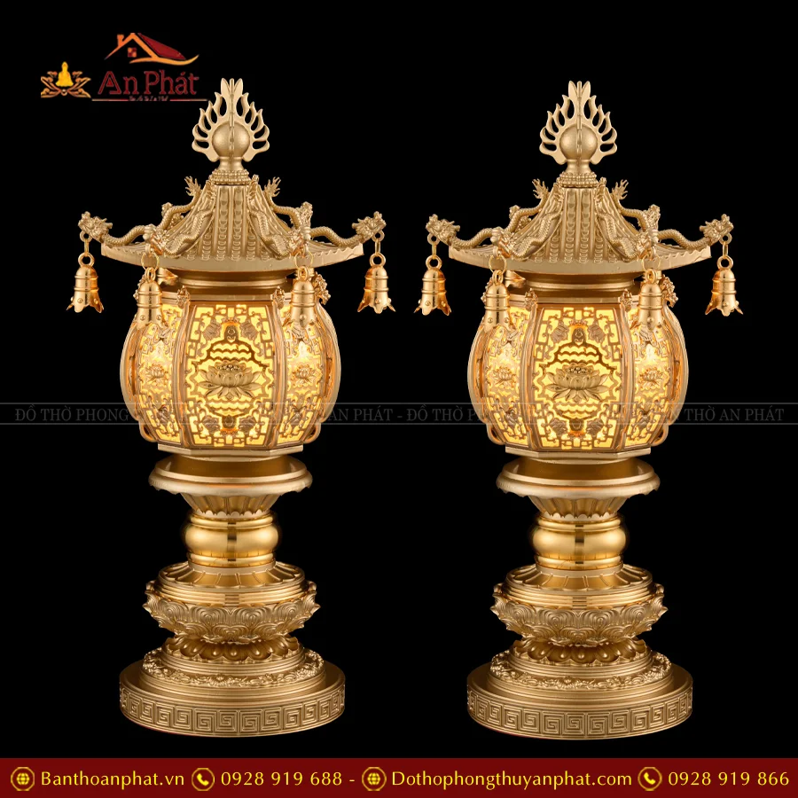 Đèn thờ điện đồng hình cầu cao cấp DTD1425 7 Đèn thờ điện đồng hình cầu cao cấp DTD1425 An Phát