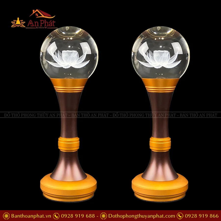 Đèn thờ điện hình cầu hoa sen đẹp DTD1403 An Phát