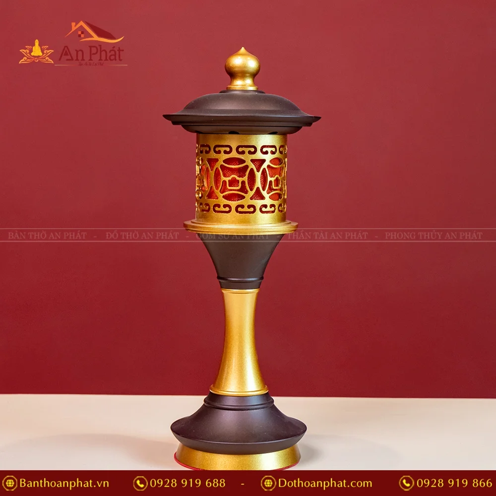 Đèn thờ điện hợp kim trụ mái chùa đỏ DTD1382 15 Mẫu đèn thờ đẹp nhất