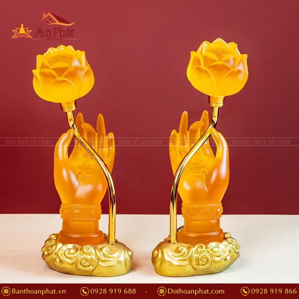 Đèn thờ điện lưu ly bàn tay Phật DTD1371 19 Đèn thờ điện lưu ly bàn tay Phật DTD1371 An Phát