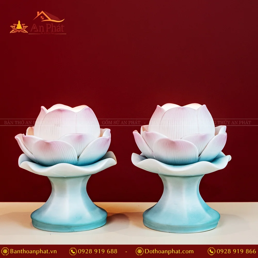 Đèn thờ điện Lưu ly sen 1 bông DTD1384 11 Đèn thờ điện Lưu ly sen 1 bông DTD1384 An Phát
