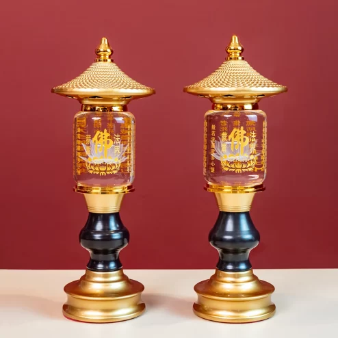 Đèn thờ điện pha lê có mái trụ hợp kim DTD1379 An Phát