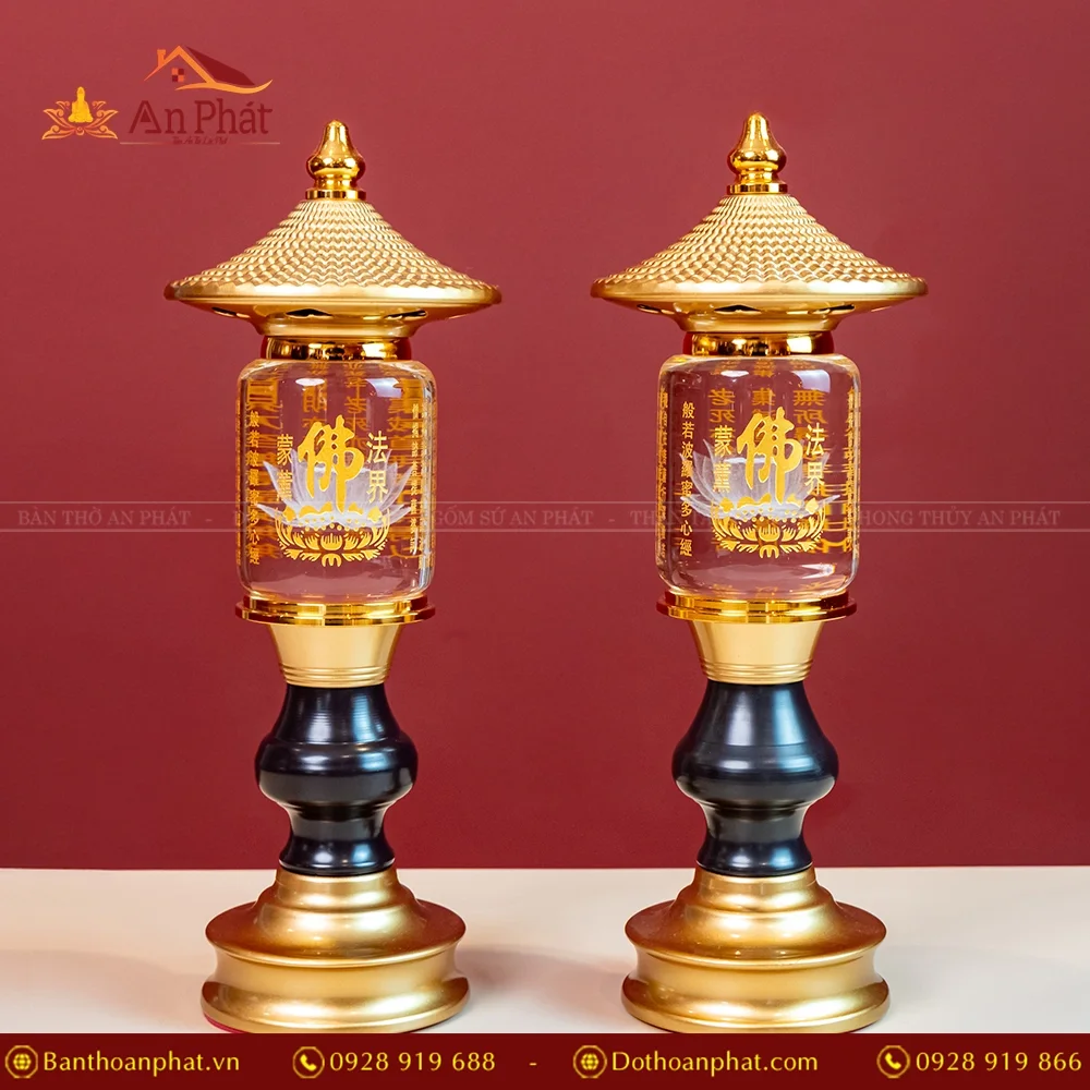 Đèn thờ điện pha lê có mái trụ hợp kim DTD1379 13 Đèn thờ điện pha lê có mái trụ hợp kim DTD1379 An Phát