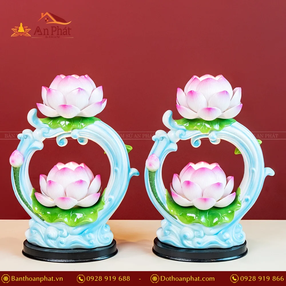 Đèn thờ điện sen nở 2 tầng cao cấp DTD1391 11 Đèn thờ điện sen nở 2 tầng cao cấp DTD1391 An Phát