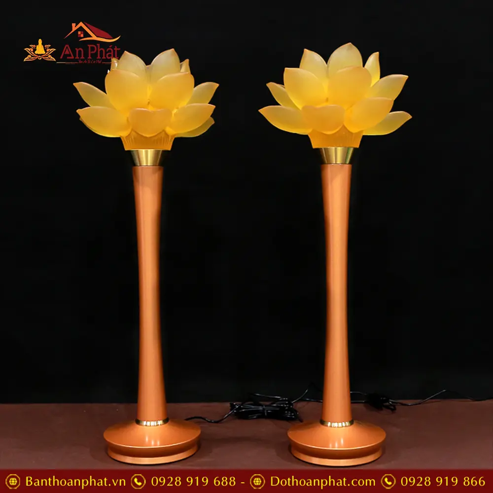 Đèn Thờ Lưu Ly Hoa Sen Chân Đồng Vàng Cao 55cm DTD1378 27 Đèn Thờ Lưu Ly Hoa Sen Chân Đồng Vàng Cao 55cm DTD1378