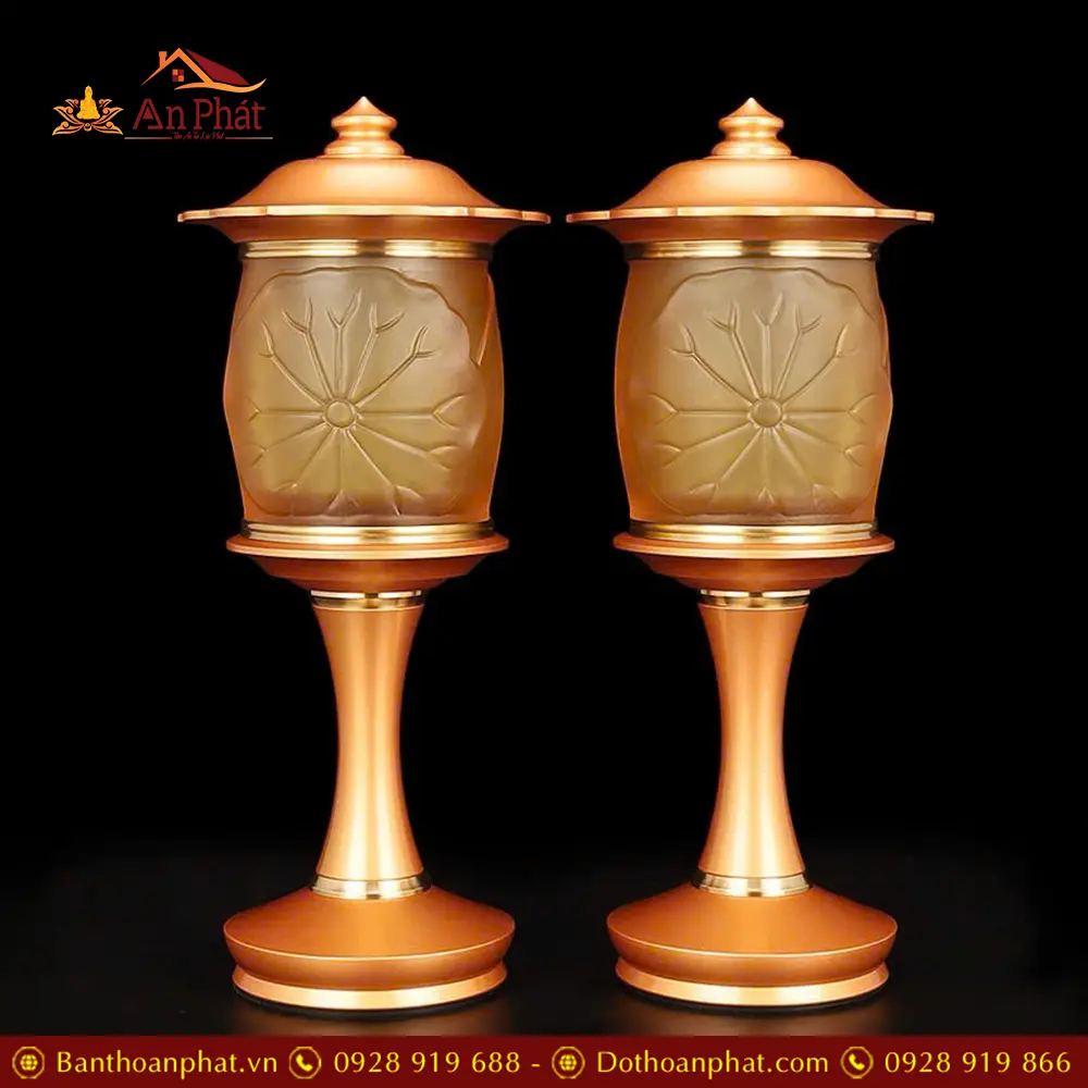 Đèn Thờ Lưu Ly Lá Sen Chân Đồng Cao Cấp Nhập Khẩu DTD1375 13 Đèn Thờ Lưu Ly Lá Sen Chân Đồng Cao Cấp Nhập Khẩu DTD1375