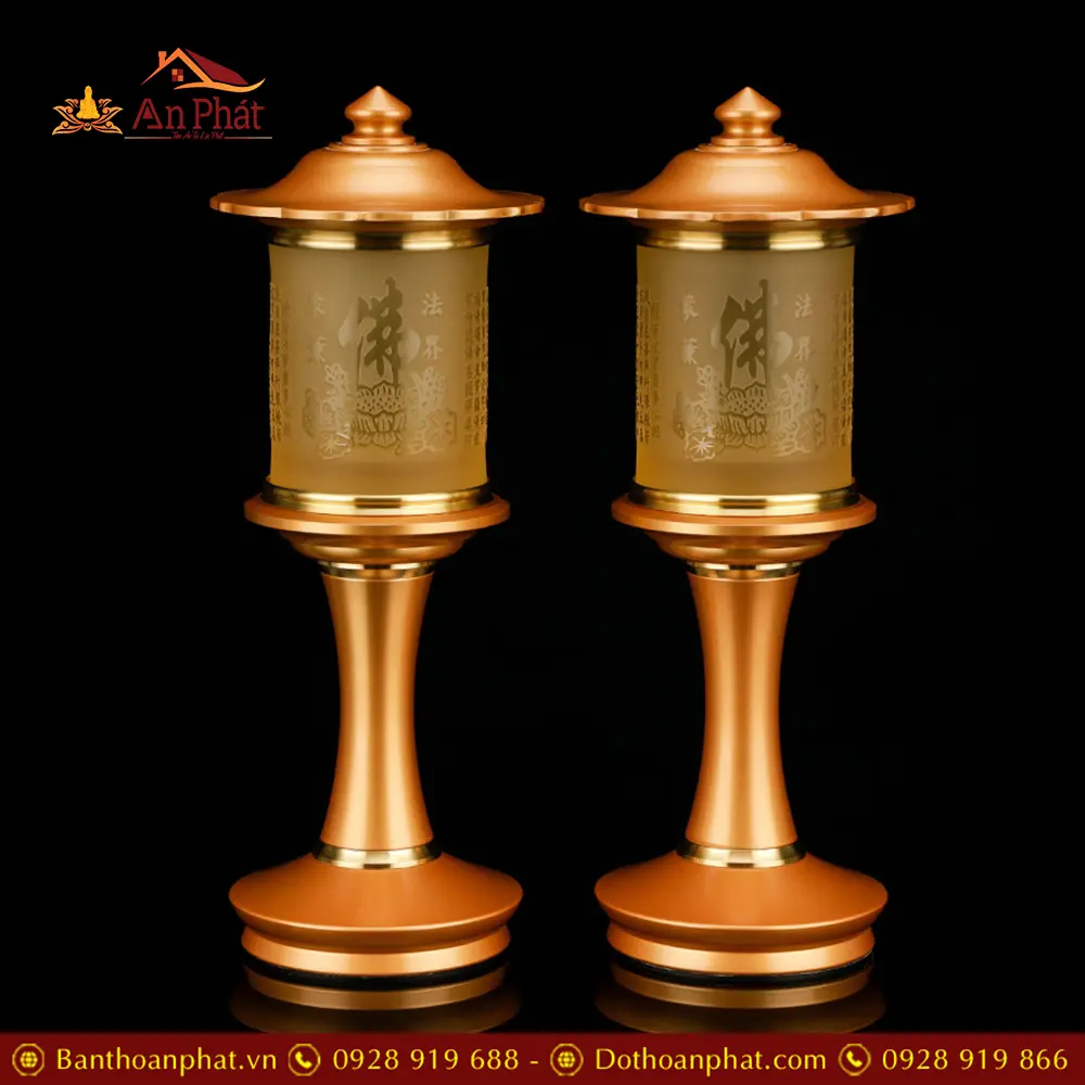 Đèn Thờ Lưu Ly Nắp Ô Tâm Kinh Chữ Phật Đổi Màu Chân Đồng DTD1356 17 Đèn Thờ Lưu Ly Nắp Ô Tâm Kinh Chữ Phật Đổi Màu Chân Đồng DTD1356