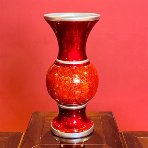 Lọ Hoa Đồng Hoa Văn Đỏ Nhập Khẩu DT431