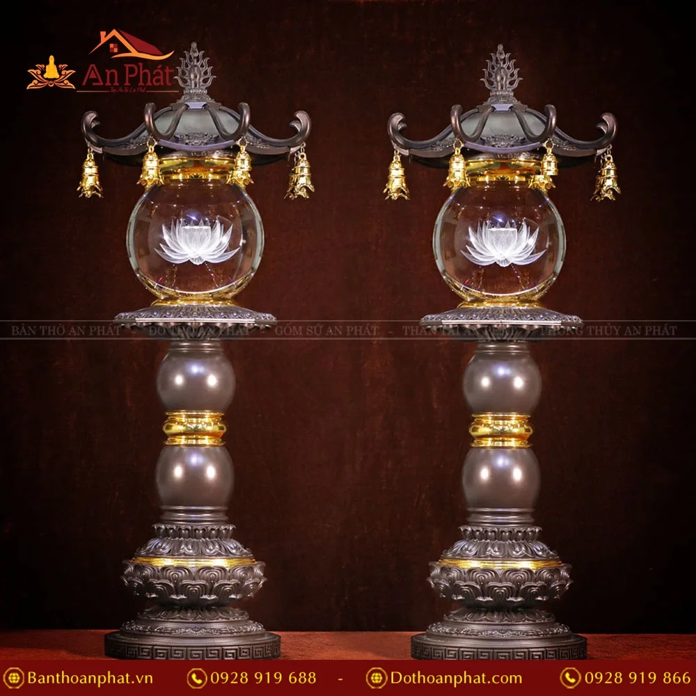 Đèn thờ điện đồng Liên Hoa Cổ Tự cao cấp DTD1432 21 Đèn thờ điện đồng Liên Hoa Cổ Tự cao cấp DTD1432 An Phát