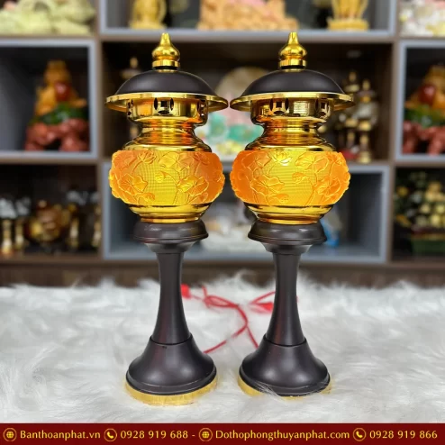 Đèn thờ điện lưu ly thân đen đổi màu DTD1473 An Phát