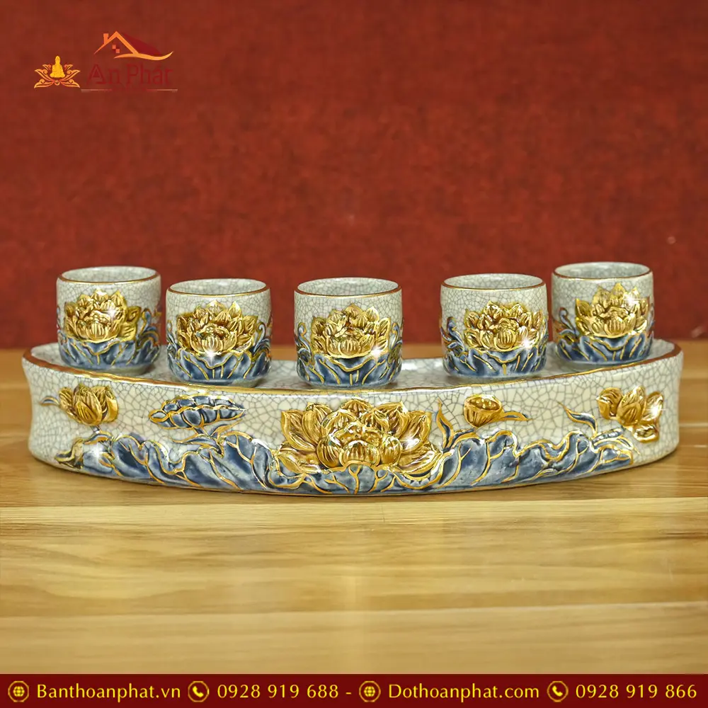 Kỷ Chén Cong Men Rạn Đắp Nổi Vẽ Vàng Cao Cấp DT794 13 ky chen cong men ran dap noi ve vang cao cap dt79400002
