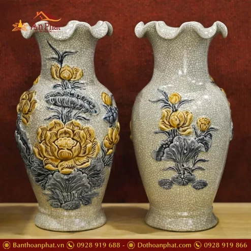 lo hoa bat trang men ran dap noi hoa sen dt70800007