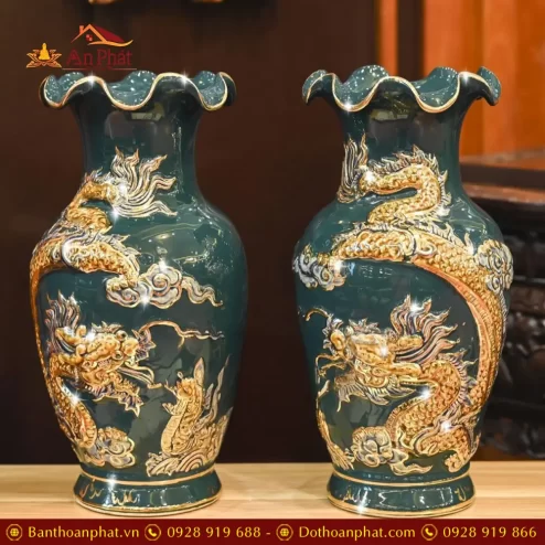 lo hoa dap noi rong xanh ve vang gom bat trang dt65800009