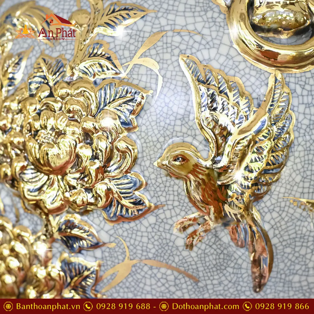 Choé Thờ Bát Tràng Đắp Nổi Công Đào Kênh Vẽ Vàng Cao Cấp DT971 38 choe tho bat trang dap noi cong dao kenh ve vang cao cap dt97100002