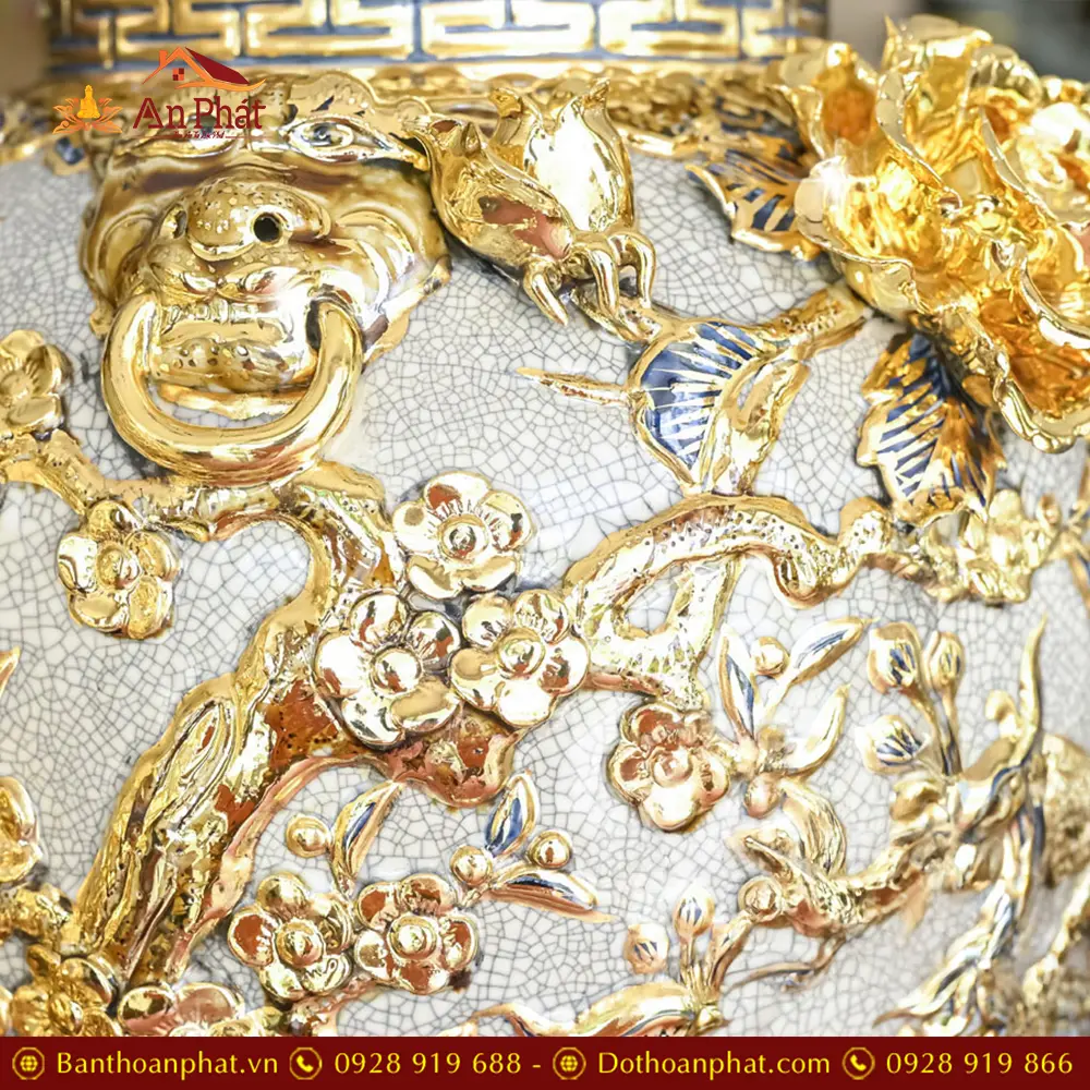 Choé Thờ Bát Tràng Đắp Nổi Công Đào Kênh Vẽ Vàng Cao Cấp DT971 36 choe tho bat trang dap noi cong dao kenh ve vang cao cap dt97100004