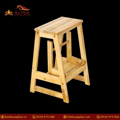 Ghế Gỗ Cao Su 2 Tầng Thắp Hương Màu Tự Nhiên PK9536 An Phát